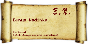 Bunya Nadinka névjegykártya